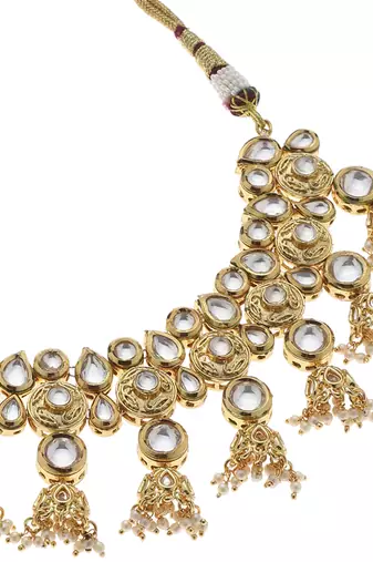 Gold kundan necklace set
