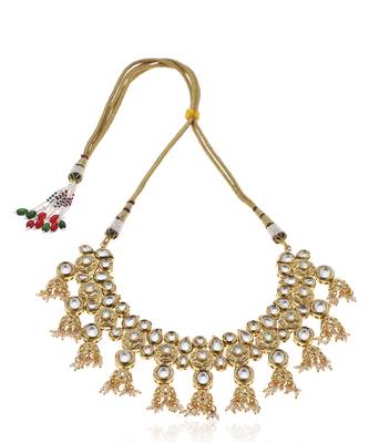 Gold kundan necklace set 4