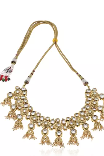 Gold kundan necklace set
