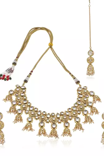 Gold kundan necklace set