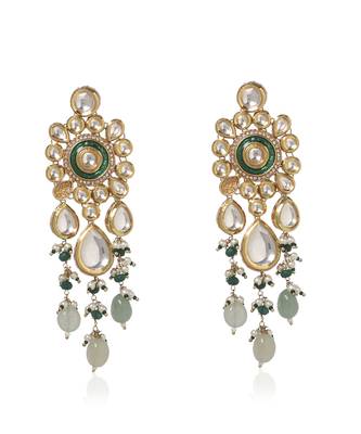 Green kundan necklace set 3