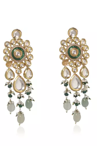 Green kundan necklace set