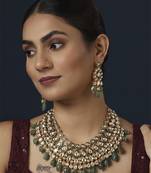 Green kundan necklace set