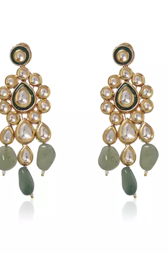Green kundan necklace set