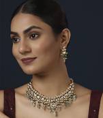 Green kundan necklace set