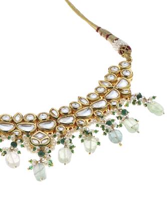 Green kundan necklace set 2