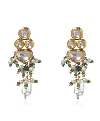Green kundan necklace set 3