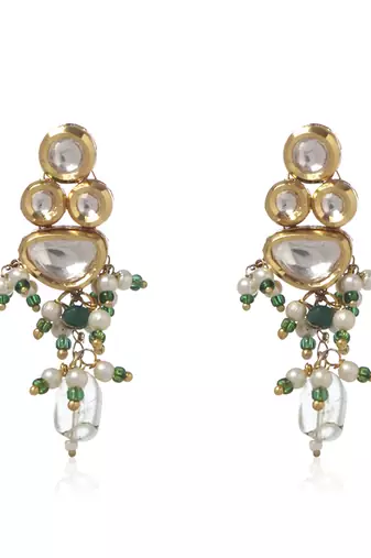 Green kundan necklace set