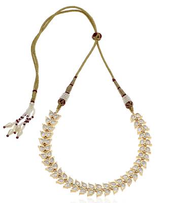 Gold kundan necklace set 4