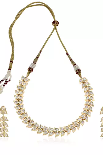 Gold kundan necklace set