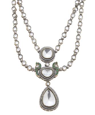 Silver kundan necklace set 2