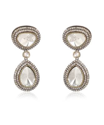 Silver kundan necklace set 3