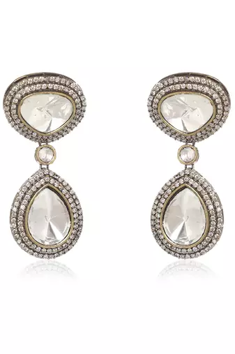 Silver kundan necklace set