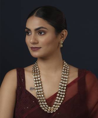Green kundan necklace set 1