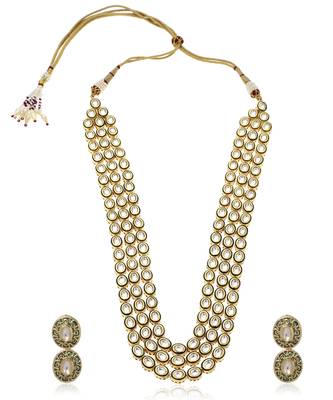 Green kundan necklace set 4