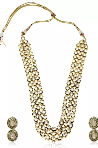 Green kundan necklace set