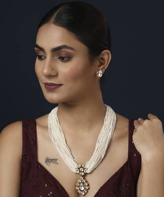 White kundan necklace set 1