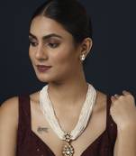 White kundan necklace set
