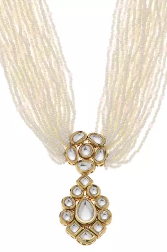 White kundan necklace set