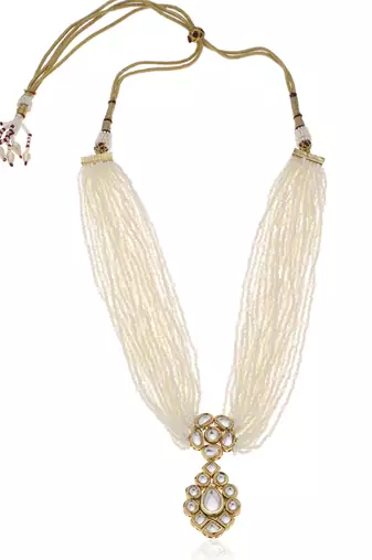 White kundan necklace set