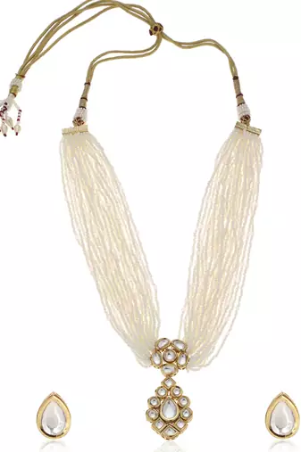 White kundan necklace set