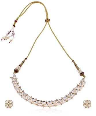 Gold kundan necklace set 4