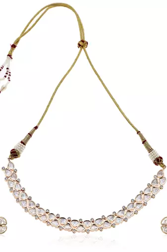 Gold kundan necklace set