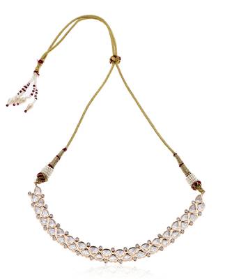 Gold kundan necklace set 5