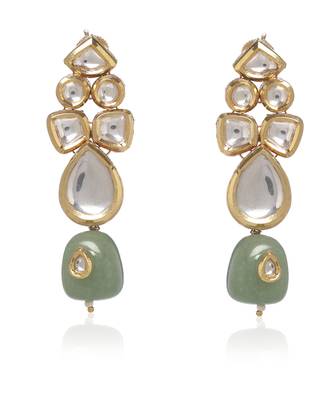 Green kundan necklace set 4