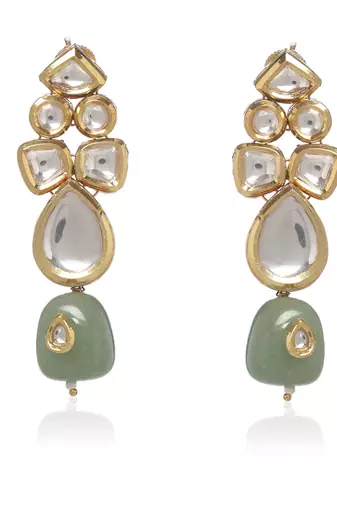 Green kundan necklace set