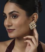 White kundan earring