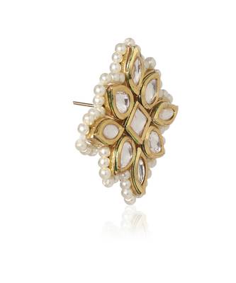 White kundan earring 2