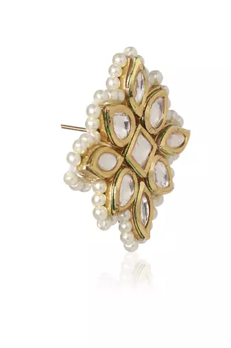White kundan earring