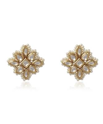 White kundan earring 3