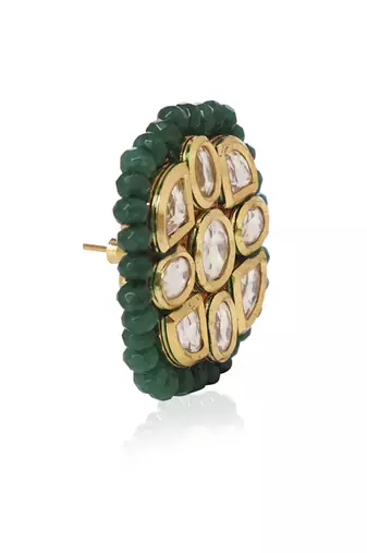 Green kundan earring