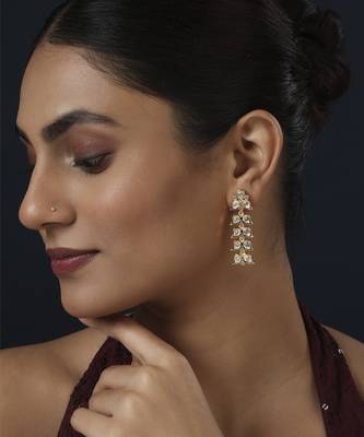 Gold kundan earring 1