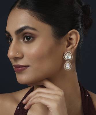 Gold kundan earring 1