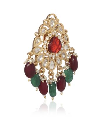 Green kundan earring 2