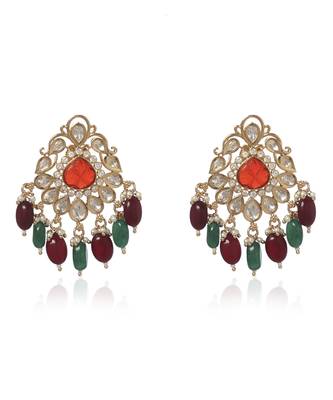 Green kundan earring 3