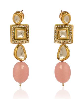 Pink kundan necklace set 3