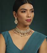 Gold kundan necklace set