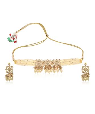 Gold kundan necklace set 4