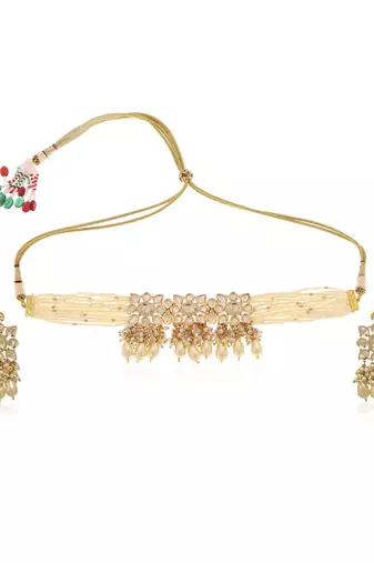 Gold kundan necklace set