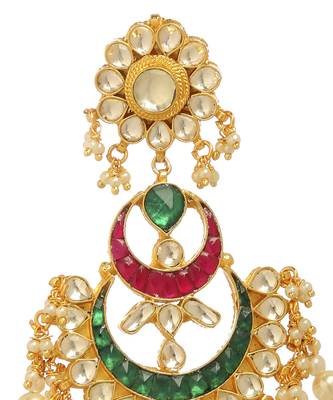 Green kundan earring 2