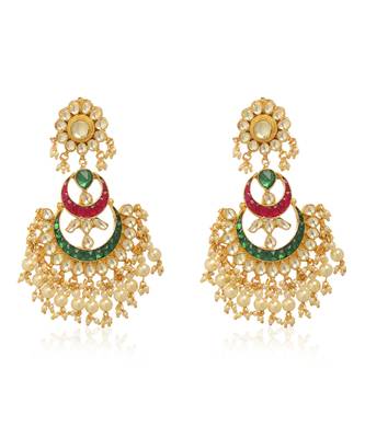 Green kundan earring 3