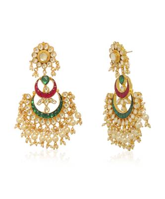 Green kundan earring 4