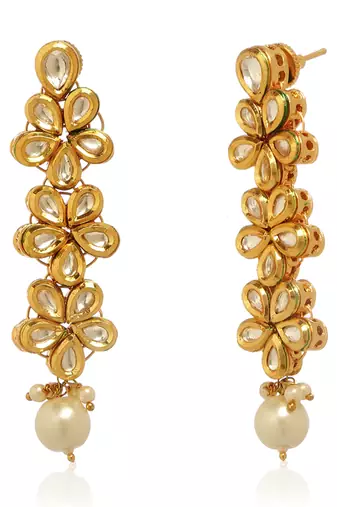Gold kundan earring