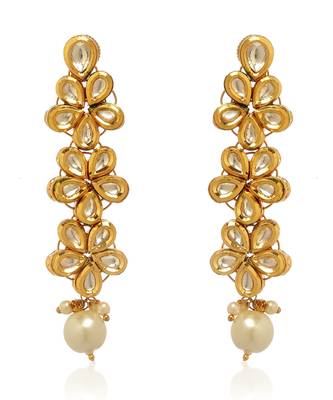 Gold kundan earring 4