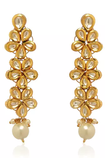 Gold kundan earring