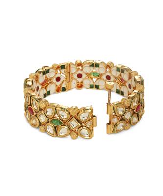 Green kundan bangles and bracelets 2